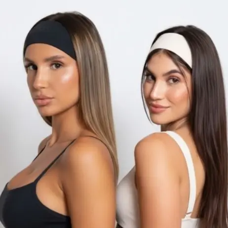 Kit com 2 Faixas de Cabelo Estilo Blogueira para Ginástica Yoga Esportes Academia e Skincare