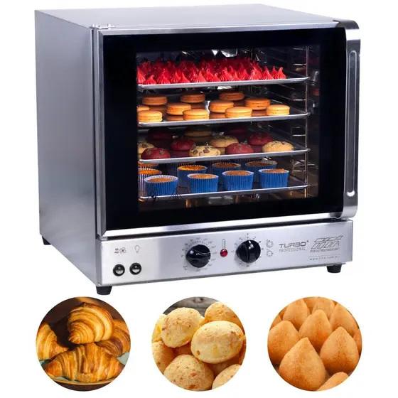 Forno Turbo 4 Bandejas 35x35 Forno Profissional Elétrico 3040W Titã