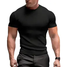 Kit 3 Camiseta Masculina Canelada Manga Curta Slim Premium