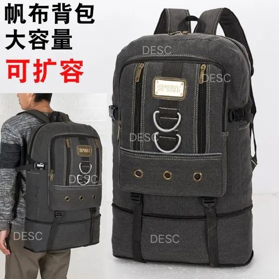 Mochila Grande De Lona 50 Litros Reforçada Para Viagens E Motoboys
