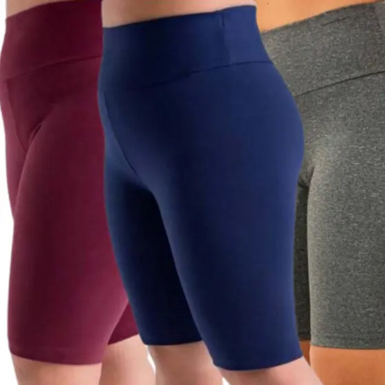 Kit 3 Bermudas Shorts Feminino P a Plus Size Preto e Cinza Levanta Bumbum Feminina Zero Transparência