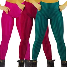 Kit 3 Calça Legging Feminina 3D Fitness Leg Academia Feminino Diversas Cores Envio Imediato