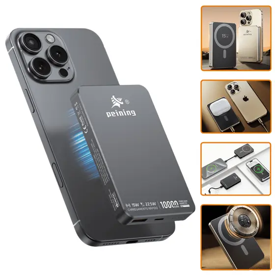 Power Bank Magnético 10000mAh | Carregador Sem Fio | Indução Turbo | Compatível MagSafe | Iphone