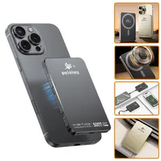 Power Bank Magnético 5000mAh | Carregador Sem Fio | Indução Qi | Compacto e Leve | Iphone e Android