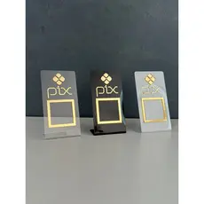 Placa Pix Pagamento QrCode de Mesa Balcão c/ base - Acrílico