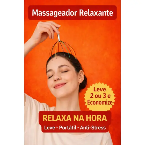Massageador de Couro Cabeludo Tipo Aranha Relaxamento Anti stress Cabeça.