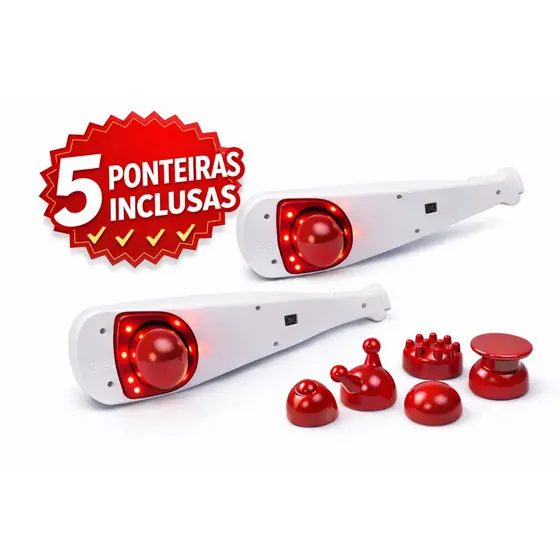 Massageador Elétrico Infravermelho Corporal 5 Ponteiras Relaxante