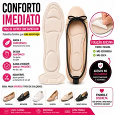 Palmilha Ortopédica Com Protetor de Calcanhar Tornozelo Para Salto Alto Sapatilha Sapato Unissex.