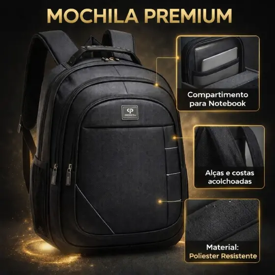 Mochila Executiva Primicia Notebook Espaçosa Reforçada Trabalho Faculdade Resistente Casual