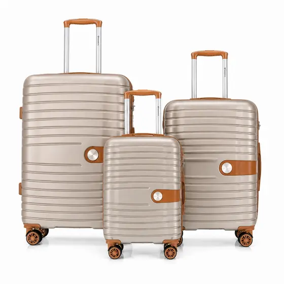 Kit 3 Malas de Viagem P M G Bordo Primicia ANAC com Cadeado TSA Rodinhas 360° ABS Resistente Rígida
