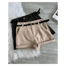 Conjunto2 dois Short Alfaiataria Social Com Cinto  blogueira tendência 2024