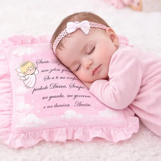 Travesseiro Santo Anjo para bebê 35x28 Minasrey