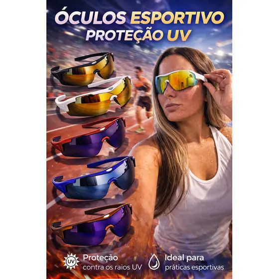 ÓCULOS ESPORTIVO UNISSEX PROTEÇÃO VÁRIAS CORES ÓCULOS CICLISMO
