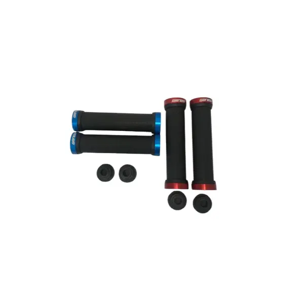 Manopla Bike Punho MTB Emborrachada Com Travas Alumínio Genesi + Plugs de Guidão