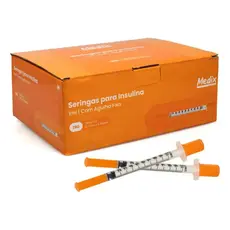 Kit 20 Seringas Insulina 1ml 29g 12,7mm X 0,33mm Com Agulha Fixa Descartavel