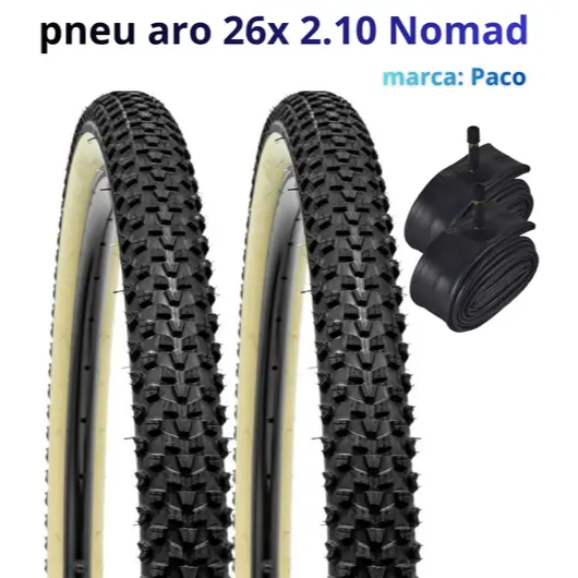 Pneu Paco Nomad Aro 29 x 2.10 Lateral Bege - Variações com Câmara de ar