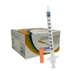 Seringa Insulina Com Agulha Fixa 1ml 8mm X 0,30mm 100 UNIDADES