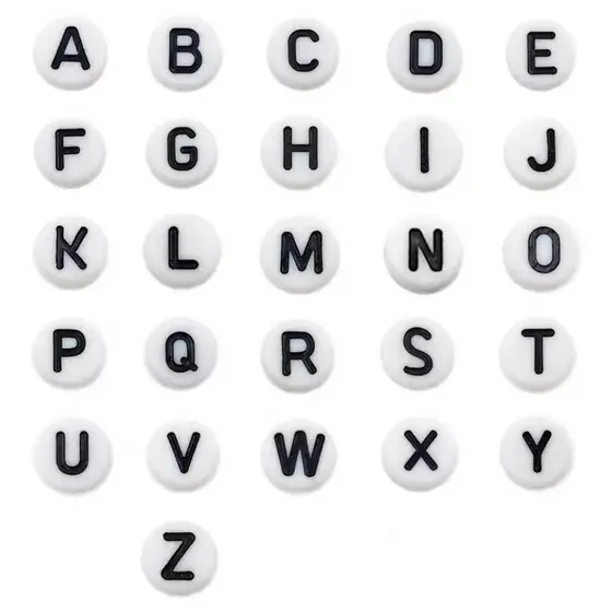 Miçangas Infantil Letras 50 Pçs A Sua Escolha-branco