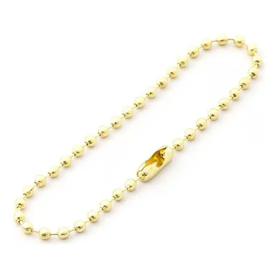 50-300 Corrente De Bolinha Com Canoa 10cm X 2,4mm Tag Chaveiro