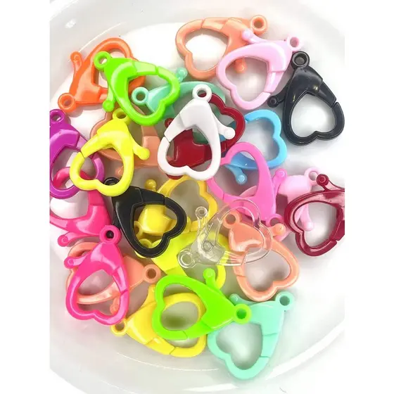 20-100 Peças Fecho Lagosta Em Acrilico Fosco - Colorido - 33mm Cores disponiveis