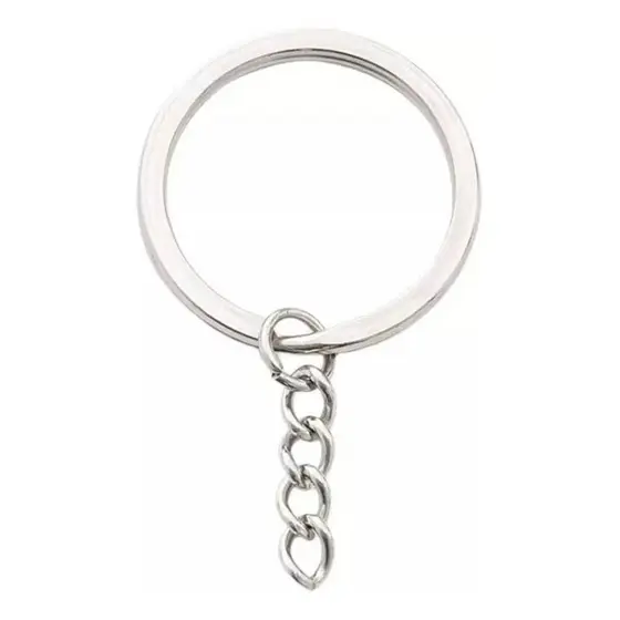 50 - 300 Pçs Argolas Para Chaveiro C/ Corrente -25mm Prata/Dourado