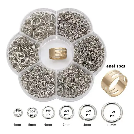 Argola Elo Metal P/ Bijuterias Prata/Dourado/Colorido 4mm-10mm 100Pcs-1400Pcs