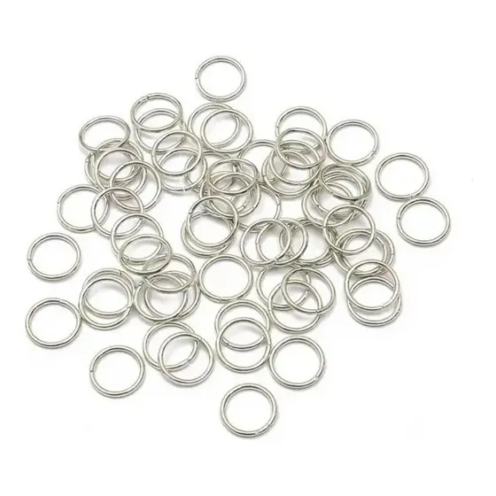 Argola Elo Metal P/ Bijuterias Prata 8mm*0.9mm 100 Peças