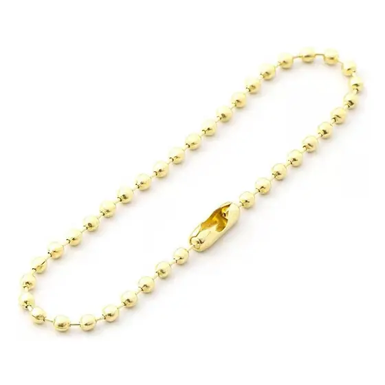 50-300 Corrente De Bolinha Com Canoa 10cm X 2,4mm  P/Chaveiro