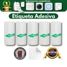 5 Rolos Etiqueta Adesivas Térmica Contínua para Impressora 55 mm gatinho