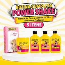 Kit Power Shake Pinapow Shampoo Condicionador Leave-In Máscara E Turbante | Hidratação Antifrizz Brilho