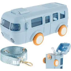 Nova Garrafa De Água Em Forma De Carro Portátil De 500ml Com Palha Para Crianças Copo Bebês Bebendo Alça De Ônibus