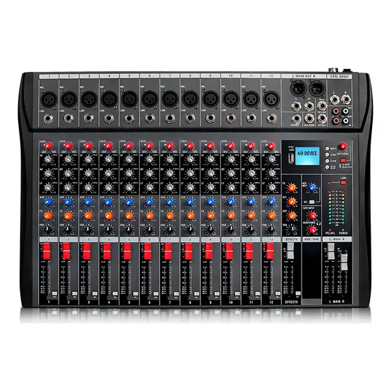 Mesa De Som 12 Canais Profissional Interface Mixer Console