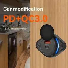 12V/24V RV Carregador USB Rápido PD Tomada Com Tampa À Prova Dwaterproof Água Luz LED Para Carro Ônibus Caminhão Barco A