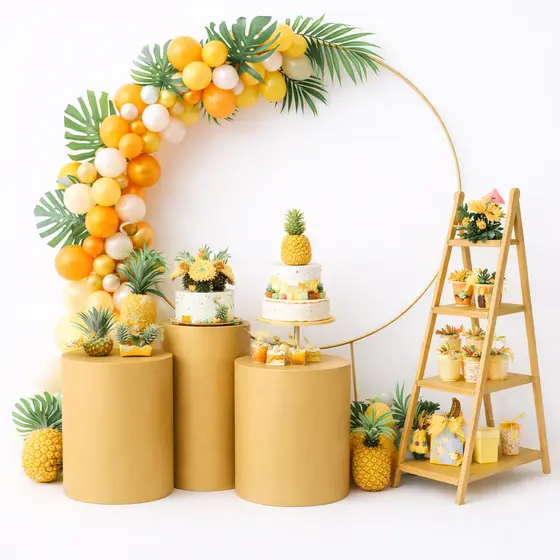 Kit Pegue Monte Festa Cilindros  Arco Redondo Escadinha Decoração Completa Desmontável Envio Rápido