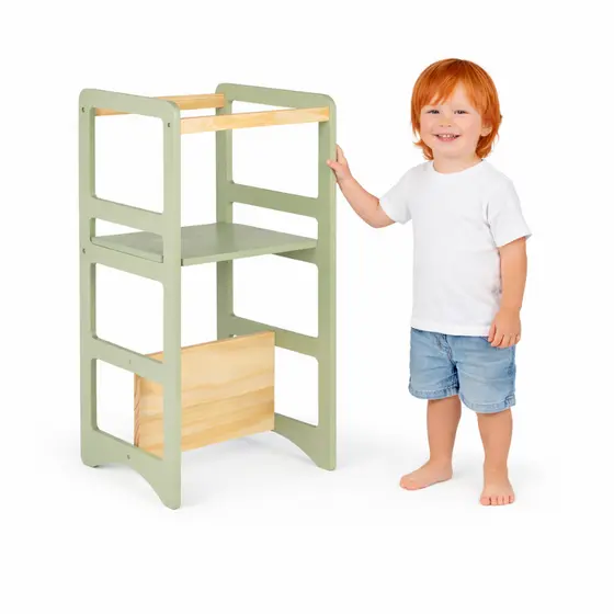 Torre De Aprendizado Montessori Cozinha Madeira Para Criança Educação Infantil Segura Pedagógica MDF