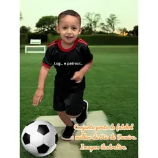 Conjunto Infantil Menino de futebol kit bermuda e camiseta