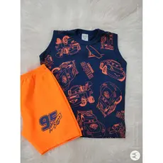 Conjunto Infantil menino Carros Relâmpago Mcquenn kit Bermuda e camiseta e fantasia