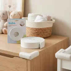 Protetor de Quina Flexível Buba 2m Rolo para Cantos Segurança Infantil Móveis Casa Escritório