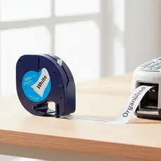 Fita Compatível para Rotuladores DYMO Letratag 12mm x 4m Etiqueta Impressão Preta Incolor