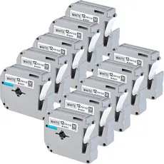 Kit 10 Fitas para Rotulador M-K231 12mm x 8m Impressão Térmica Durável Organização Branca