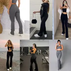 Kit 2 Legging Boca de Sino Cintura Alta Zero Transparência