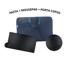 Pasta Notebook Case Capa + Mousepad Gamer 90x40 Antiderrapante + Porta Copos Individual