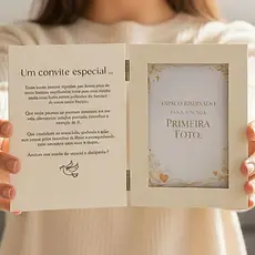 Porta Retrato Convite Padrinhos Batismo Personalizado Para Padrinho Madrinha Consagração Lembrancinha Batizado