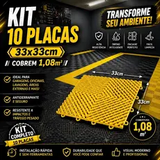kit 10 Piso modular 33x33 automotivo garagem banheiro vestiário