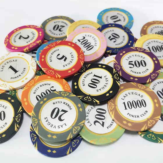 Fichas de jogo de mesa Texas Hold'em de alta qualidade - Fichas de jogo de pôquer - Fichas de jogo de torneio profissional - Exclusivamente para torneios WSOP/EPT/WPT