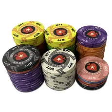 Fichas de entretenimento para jogos de mesa - Fichas de competição profissional Texas Hold'em - Fichas especiais oficiais de competição wpt/wsop
