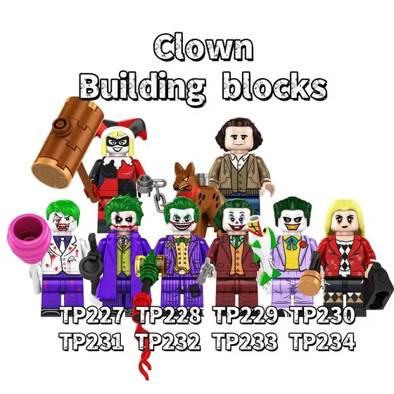 Novo palhaço de desenho animado série TP227-TP234, modelo de blocos de construção montados, brinquedos educativos para c