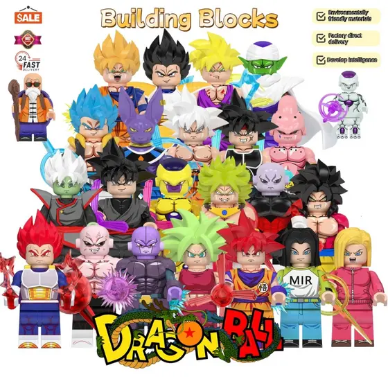 Nova animação Dragon Ball série WM2666-WM2705, modelo de blocos de construção montados, brinquedos educativos para crian