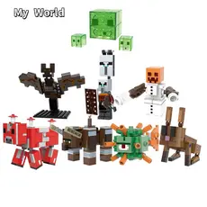 XH1584-XH1591 Animação de Jogo Série Meu Mundo Modelo de Blocos de Construção Montados Brinquedos Educativos para Crianç