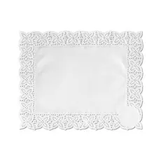 Toalha Papel Rendado Retangular (Vários Tamanhos) - 100 e 50 Unidades (Branco) - Enfeites - Decoração para Mesa - Toalhas de Mesa - Festas
